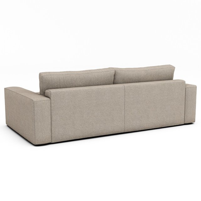 Καναπές-κρεβάτι με ανάγλυφη ταπετσαρία από βισκόζη και λινό, Skander