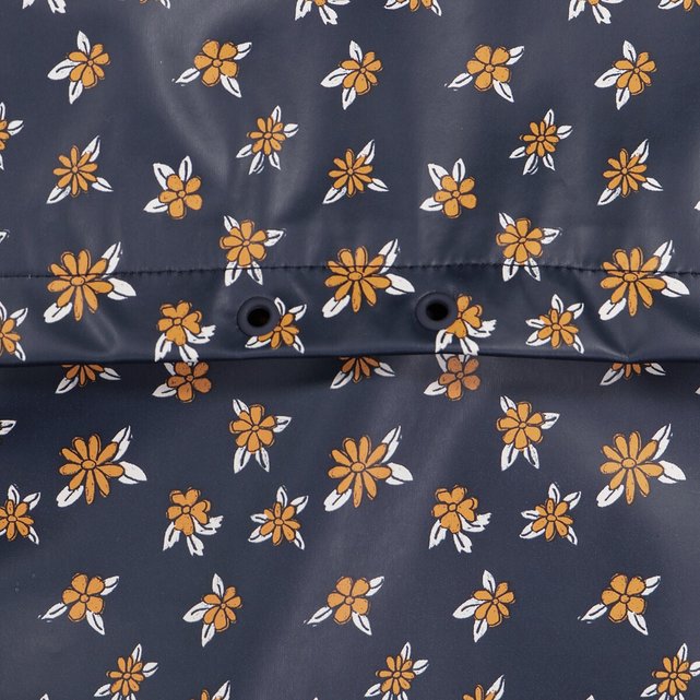 Αντιανεμικό μπουφάν με κουκούλα και μοτίβο λουλούδια