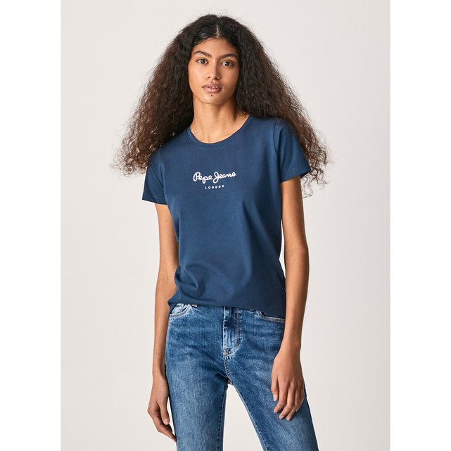Κοντομάνικο T-shirt με λογότυπο μπροστά