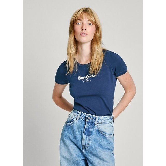 Κοντομάνικο T-shirt με λογότυπο μπροστά
