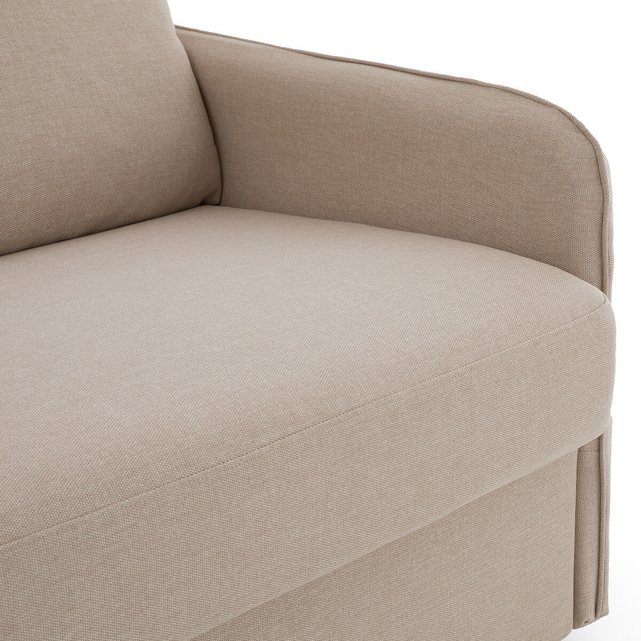 Καναπές-κρεβάτι με ανάγλυφη μελανζέ ταπετσαρία και στρώμα latex, Nano