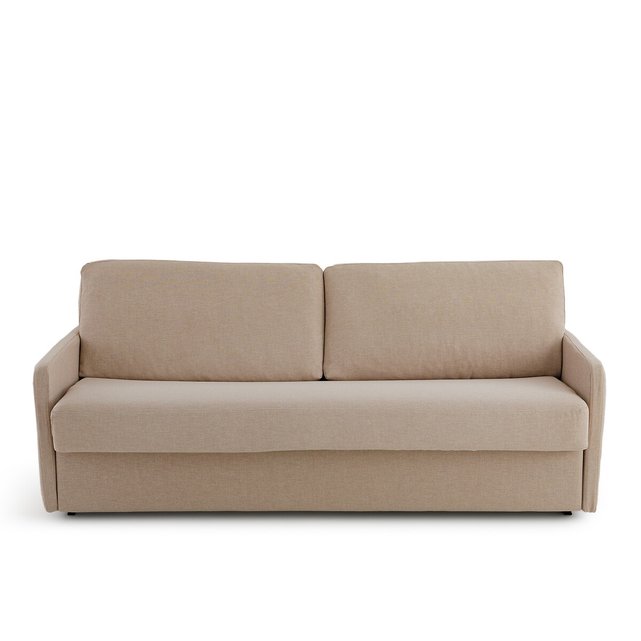 Καναπές-κρεβάτι με μελανζέ ταπετσαρία από πολυέστερ και στρώμα latex, Marta