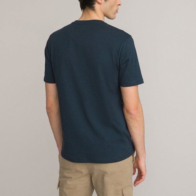 Κοντομάνικο βαμβακερό T-shirt με στρογγυλή λαιμόκοψη
