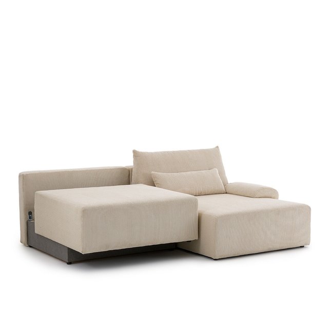 Γωνιακός καναπές-κρεβάτι από βελούδο κοτλέ, Maona