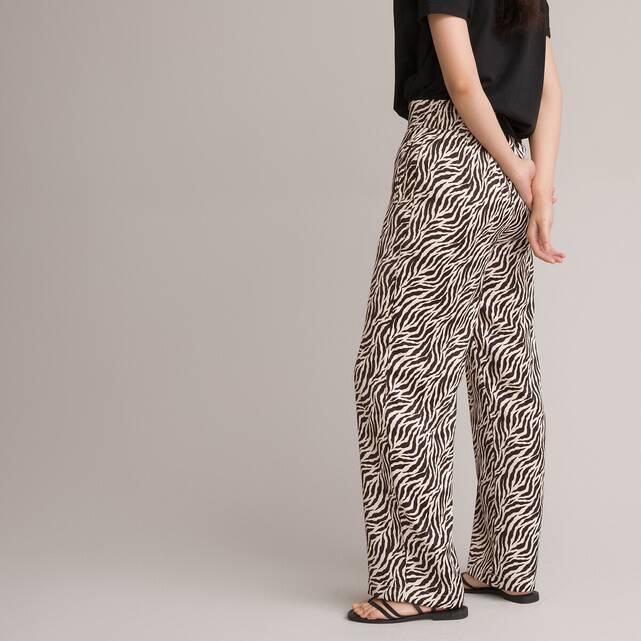 Φαρδύ παντελόνι με animal print