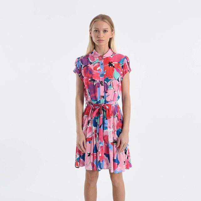 Σεμιζιέ φόρεμα με φλοράλ μοτίβο