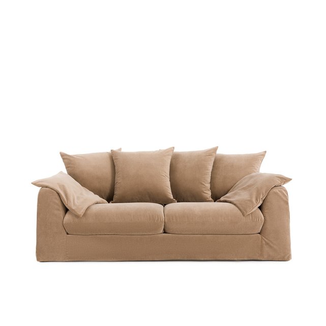 Πτυσσόμενος καναπές-κρεβάτι από βελούδο stonewashed, Marcoli