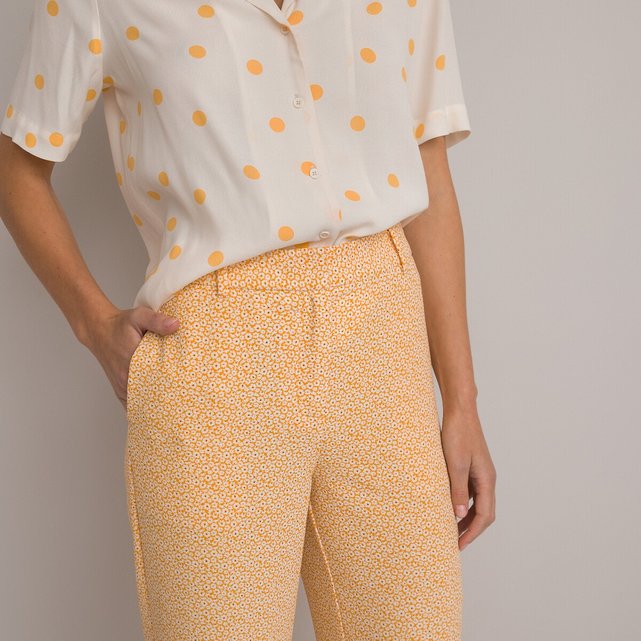 Ίσιο παντελόνι με φλοράλ μοτίβο