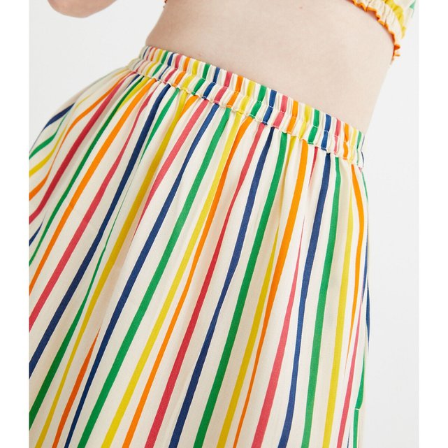 Μίντι φούστα με πολύχρωμες ρίγες