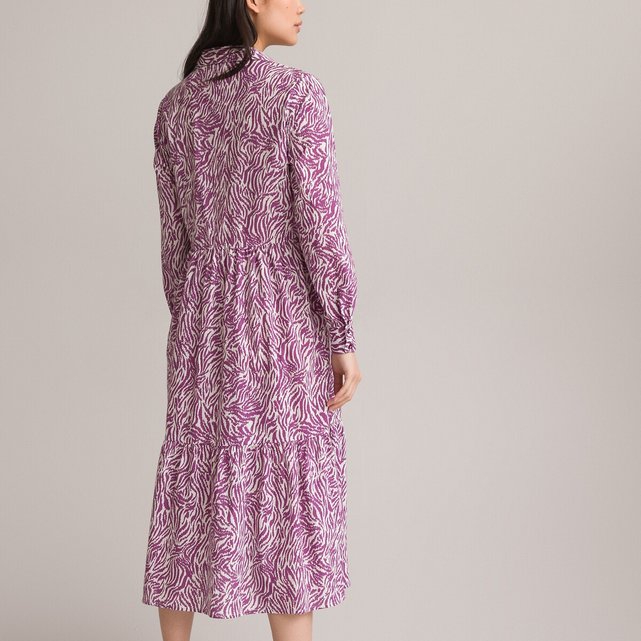 Μακρύ ριχτό φόρεμα με animal print
