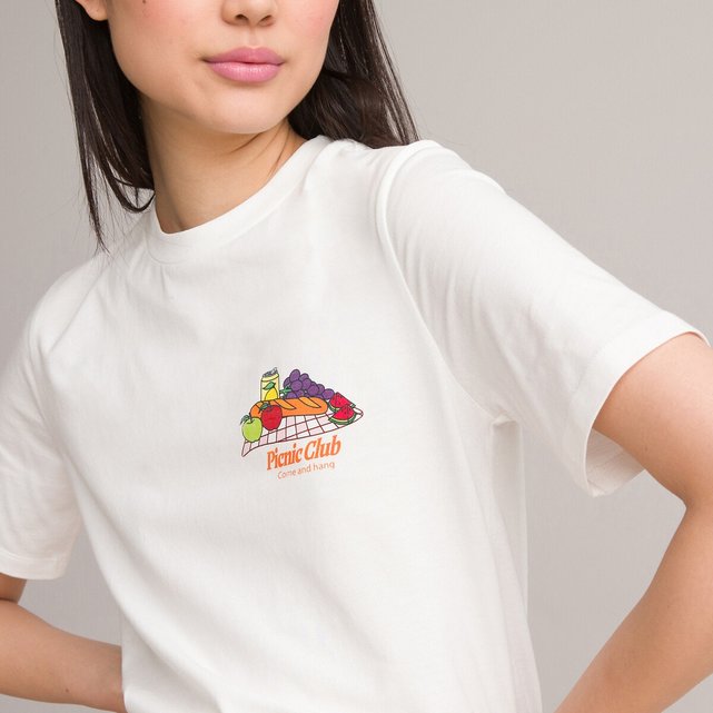 Κοντομάνικο T-shirt με στάμπα μπροστά