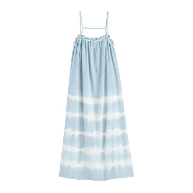 Μακρύ φόρεμα παραλίας με μοτίβο tie & dye