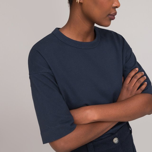 Κοντομάνικη μπλούζα με στρογγυλή λαιμόκοψη, Iconique