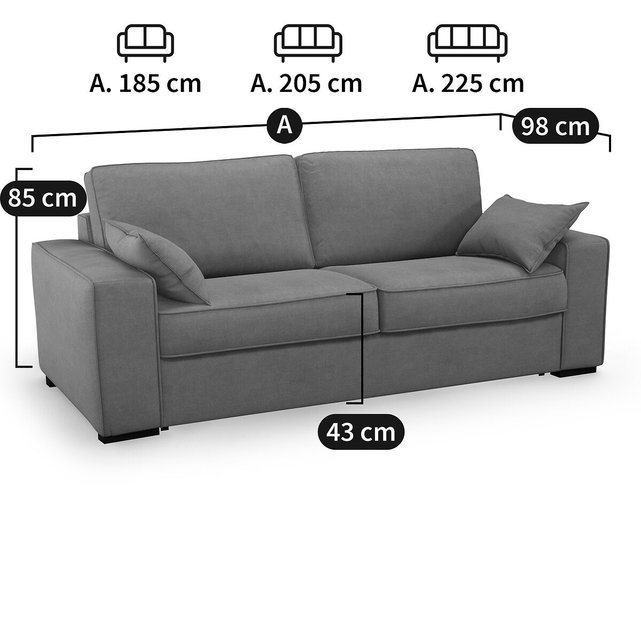 Καναπές-κρεβάτι από πολυέστερ με στρώμα αφρού, Cécilia