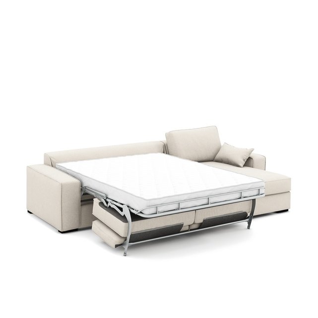 Γωνιακός καναπές-κρεβάτι από πολυέστερ με στρώμα αφρού, Cecilia