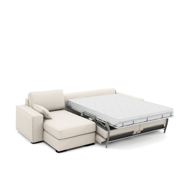Γωνιακός καναπές-κρεβάτι από πολυέστερ με στρώμα αφρού, Cecilia