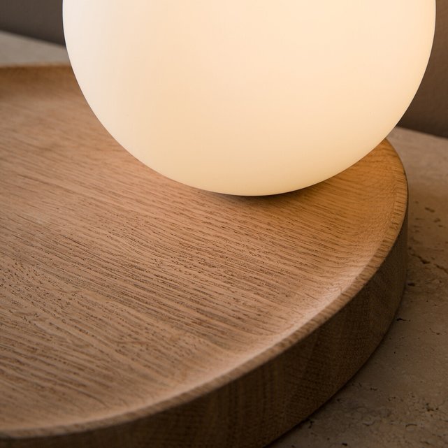 Επιτραπέζιο φωτιστικό από οπαλίνα ξύλο δρυ, Hannasta