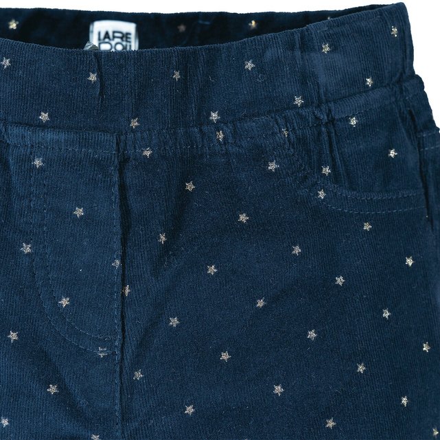 Εμπριμέ παντελόνι με μοτίβο αστέρια από βελούδο