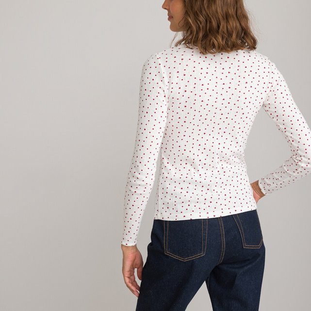 Μακρυμάνικη μπλούζα με τετράγωνη λαιμόκοψη