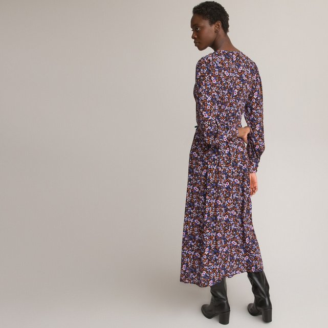 Μακρύ εβαζέ φόρεμα με φλοράλ μοτίβο