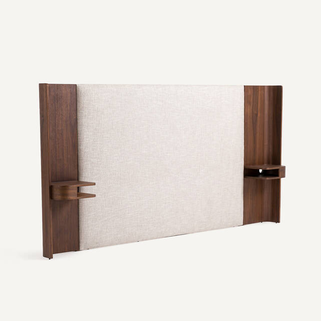 Κεφαλάρι κρεβατιού από ξύλο καρυδιάς με ενσωματωμένα κομοδίνα, Abbas