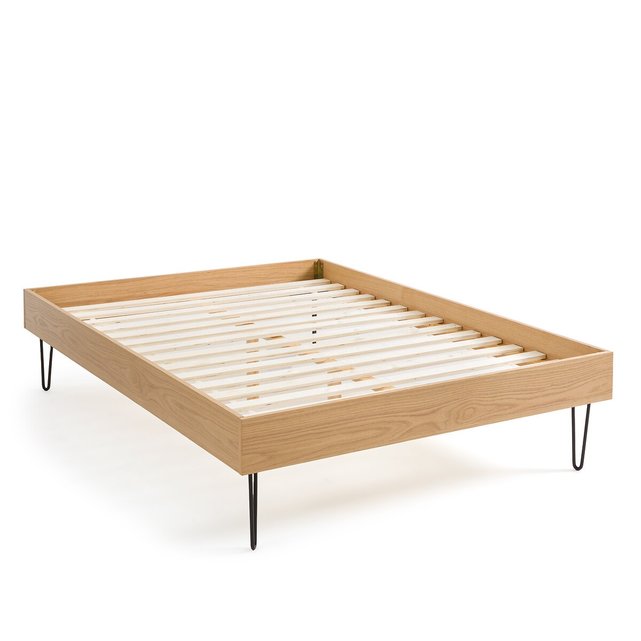 Κρεβάτι με τάβλες από καπλαμά ξύλου δρυ, Cleon