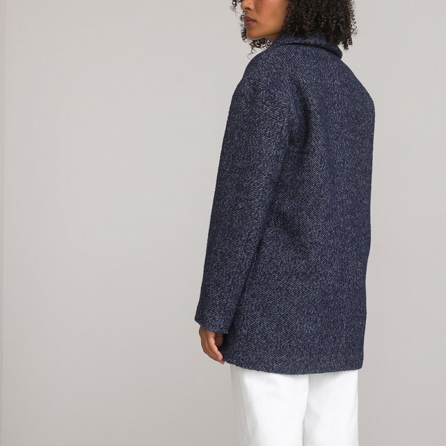 Μάλλινο παλτό με μονοκόμματο γιακά