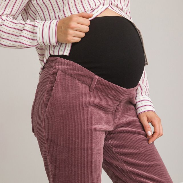 Ίσιο παντελόνι εγκυμοσύνης από βελούδο κοτλέ