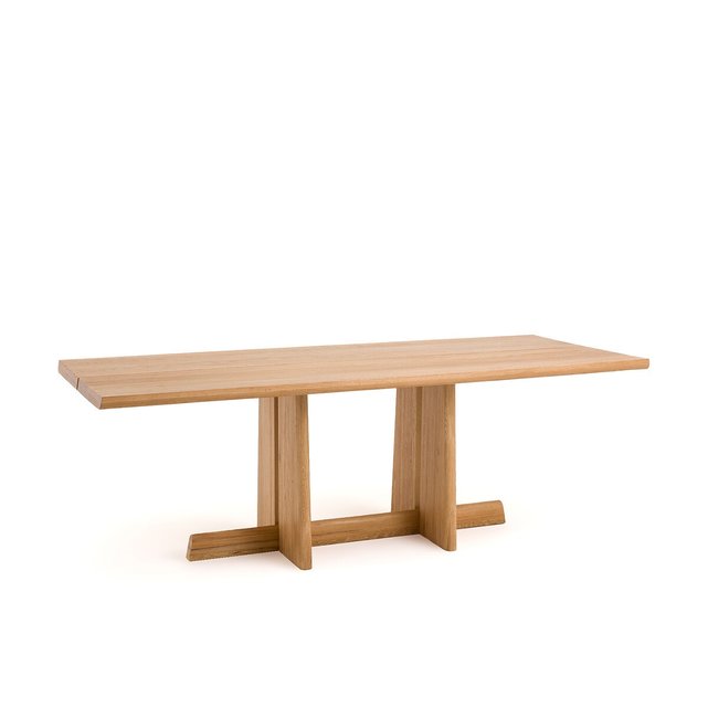 Τραπέζι τραπεζαρίας από μασίφ αμμοβολισμένο ξύλο δρυ, Boecy