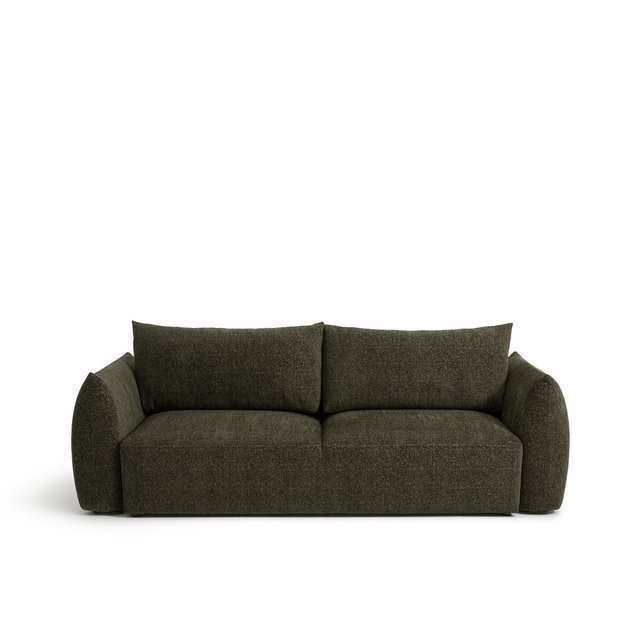 Τριθέσιος καναπές-κρεβάτι με ταπετσαρία ανάγλυφης ύφανσης, Edith