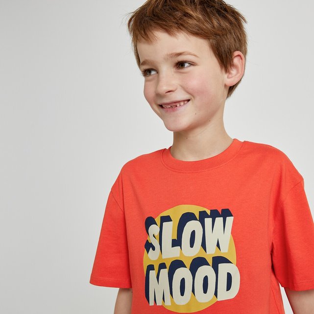 Κοντομάνικο T-shirt oversize με μήνυμα μπροστά