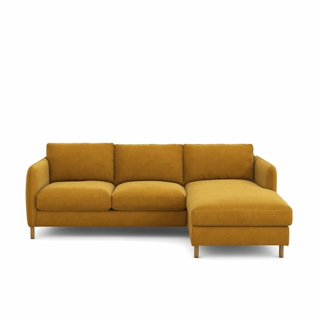 Γωνιακός δεξιός καναπές με βελούδινη ταπετσαρία, Lomeo