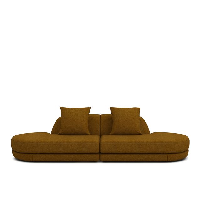 Τετραθέσιος καναπές με μελανζέ ψαθωτή ταπετσαρία, Alessio