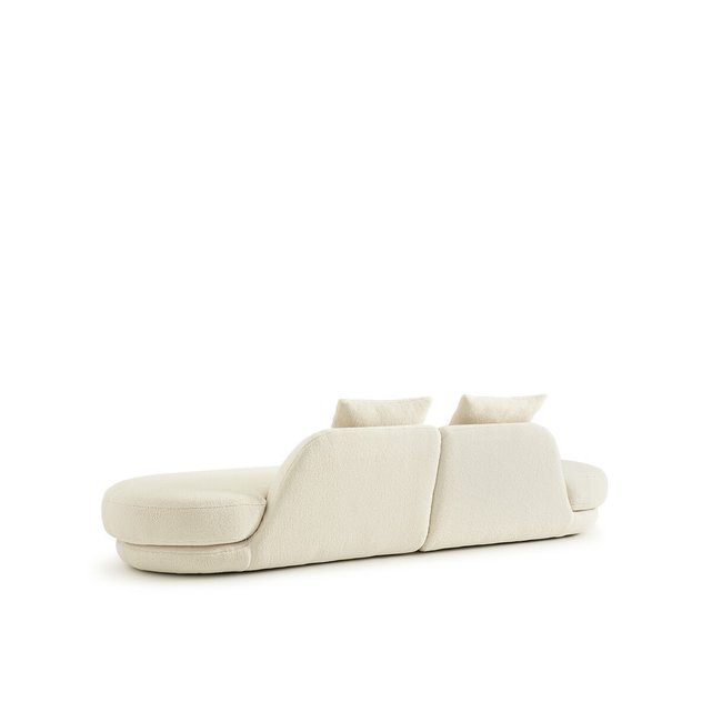 Τετραθέσιος καναπές με μπουκλέ ταπετσαρία από πολυέστερ, Alessio
