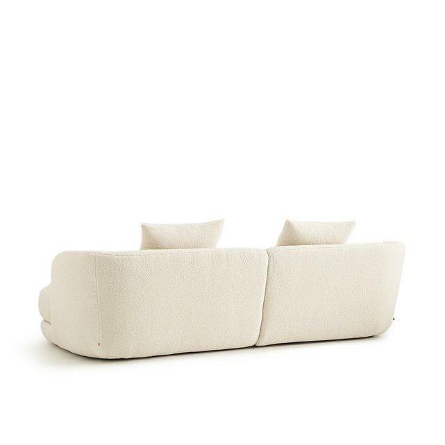 Γωνιακός καναπές με μπουκλέ ταπετσαρία από πολυέστερ, Alessio