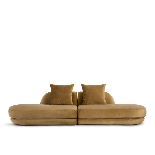 Τετραθέσιος καναπές από λινό βελούδο, Alessio
