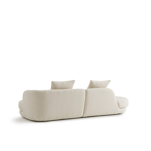 Γωνιακός καναπές με μπουκλέ ταπετσαρία από πολυέστερ, Alessio