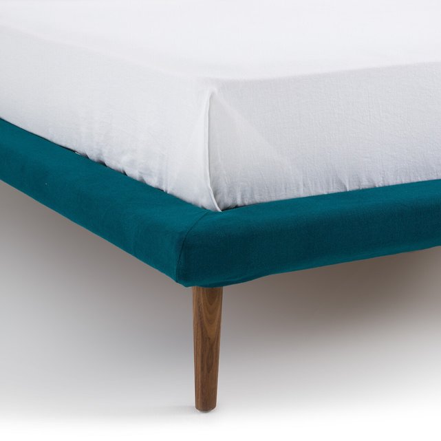 Κρεβάτι με λινή ταπετσαρία χωρίς τάβλες, Aurore, σχεδίασης E. Gallina