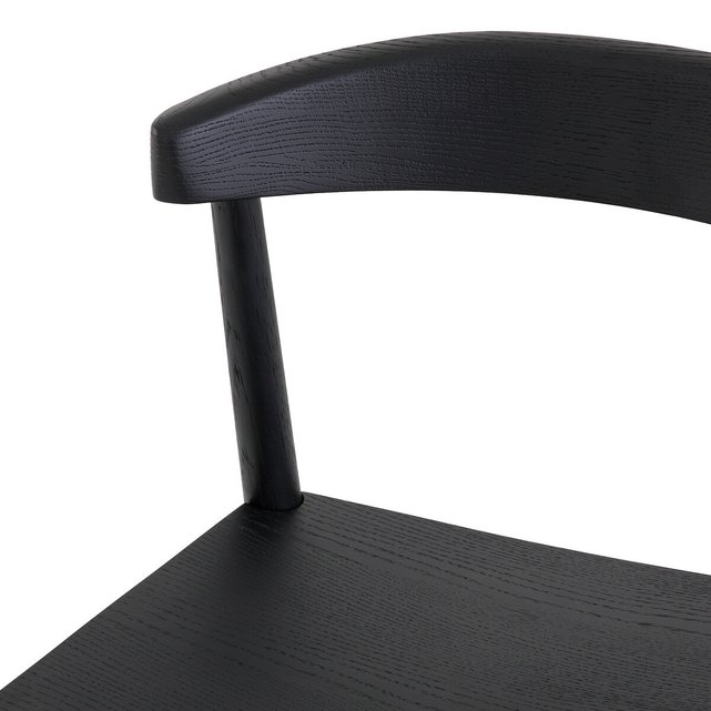 Σετ 2 καρέκλες από ξύλο δρυ σε μαύρο χρώμα, Galb