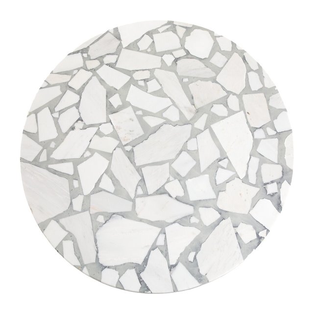 Επιφάνεια τραπεζιού από μωσαϊκό σε λευκό χρώμα Δ137 εκ., Delmo