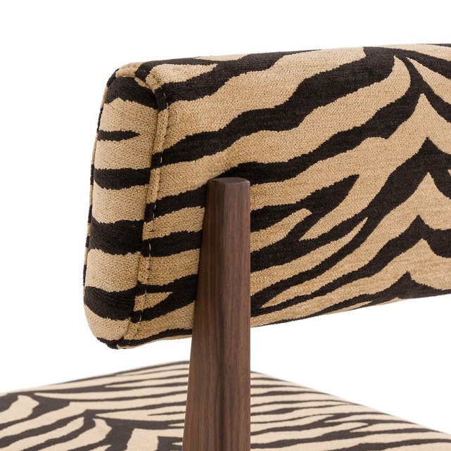 Καρέκλα από ξύλο καρυδιάς με animal print ταπετσαρία, Izag