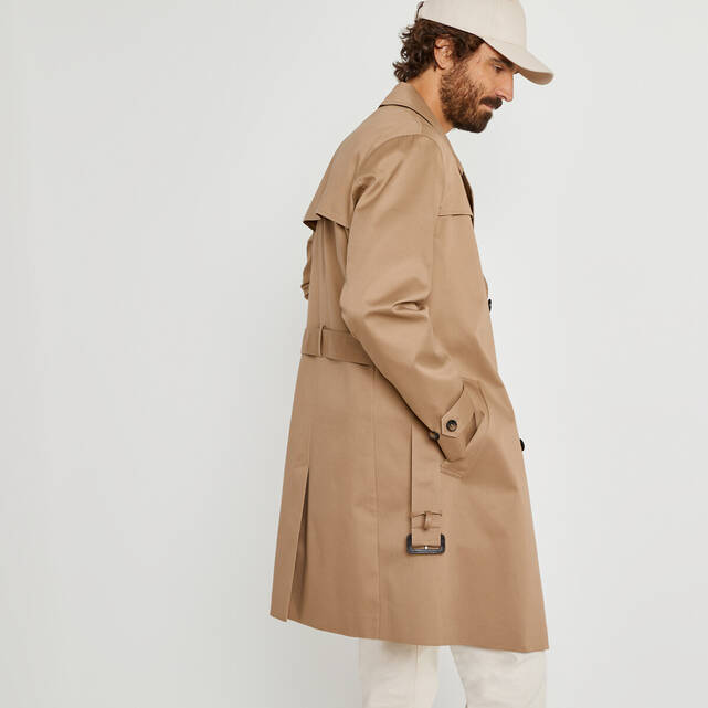 Μίντι καμπαρντίνα με μυτερό γιακά