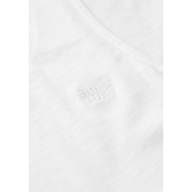Αμάνικη μπλούζα με στρογγυλό ντεκολτέ και κεντημένο λογότυπο