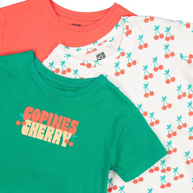 Σετ 3 T-shirt με στρογγυλή λαιμόκοψη