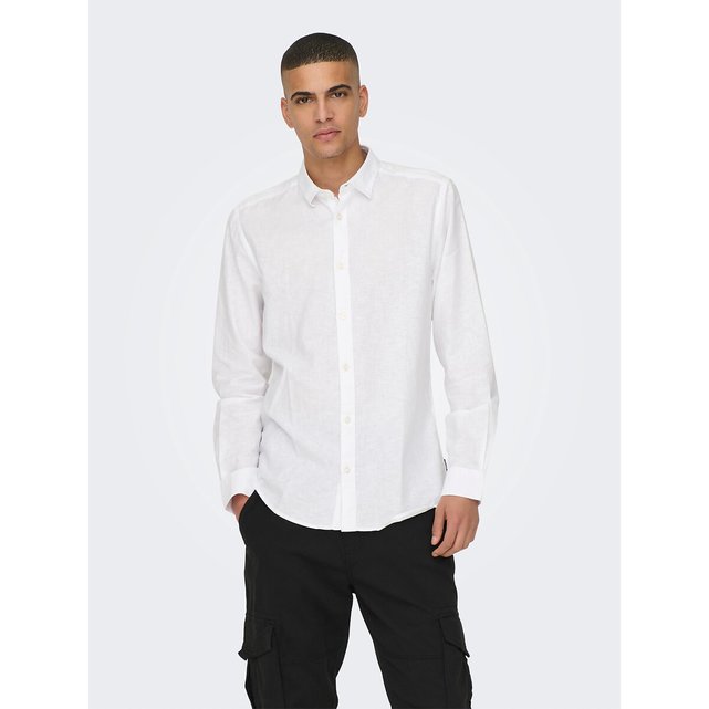 Πουκάμισο slim fit από βαμβάκι λινό