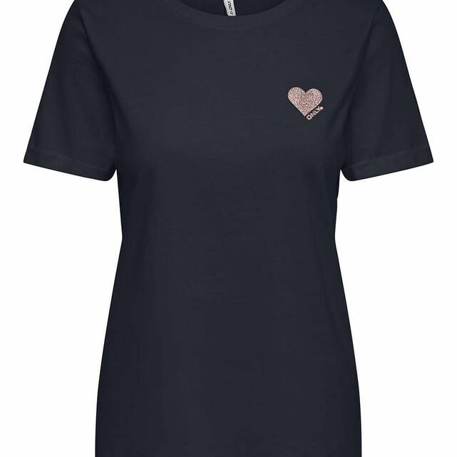 Κοντομάνικο T-shirt με στάμπα μικρή καρδιά