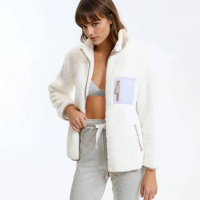 Κοντή ζακέτα homewear από φλις