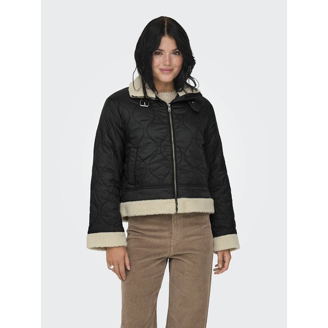 Καπιτονέ μπουφάν aviator με γιακά από sherpa