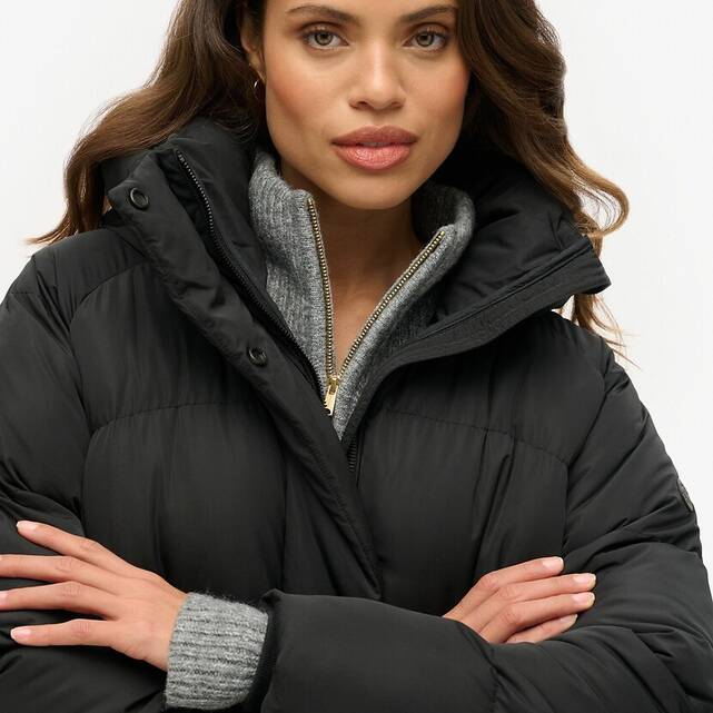 Μακρύ καπιτονέ μπουφάν με κουκούλα, Longline Puffer
