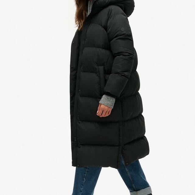 Μακρύ καπιτονέ μπουφάν με κουκούλα, Longline Puffer